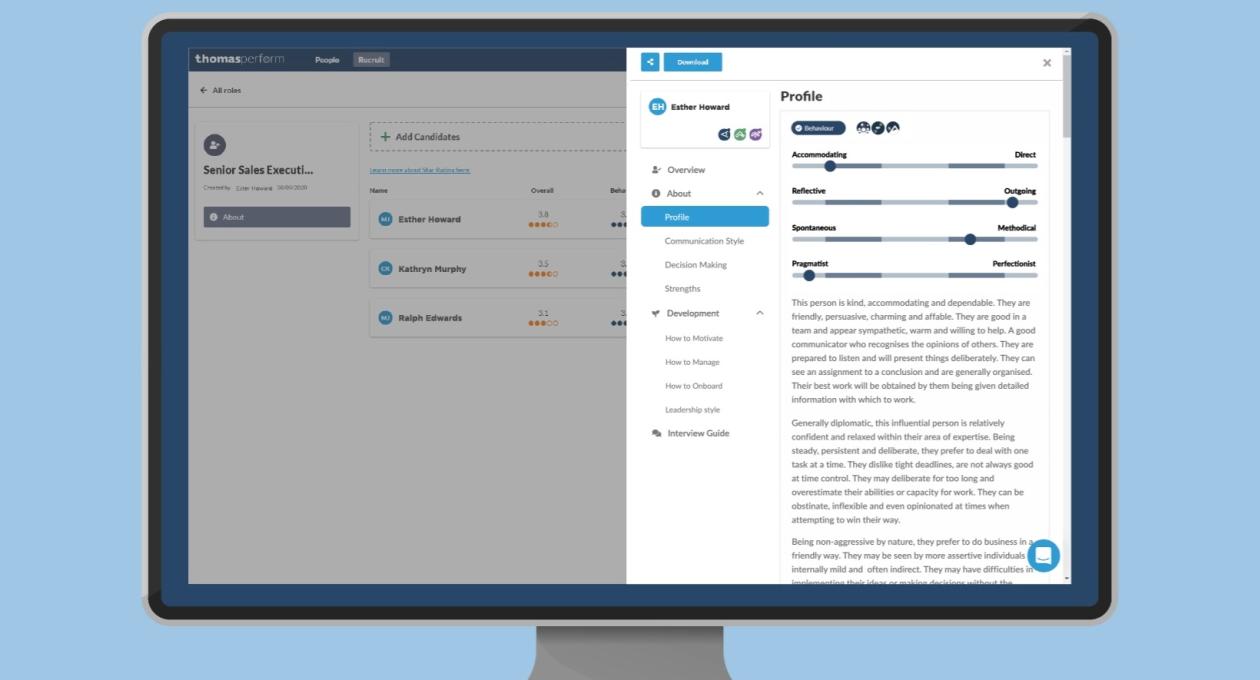 Updates to the Thomas Behaviour Assessment 